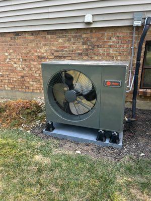 Trane's Side Discharge Heat Pump. Super quiet and highly efficient!