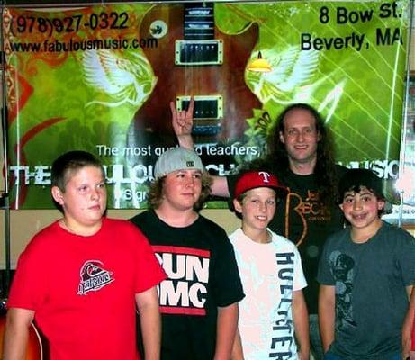 Randy's Rock School Rockers pose for a pic after rockin' the house!!