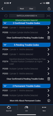 My OBD codes the second time it misfired