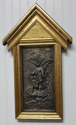 1850's bronze relief uniquely framed.