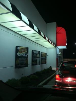 Drive-thru at steak and shake!