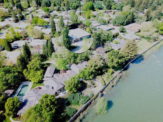 Mid Century Modern nestled in an upscale neighborhood along the American River