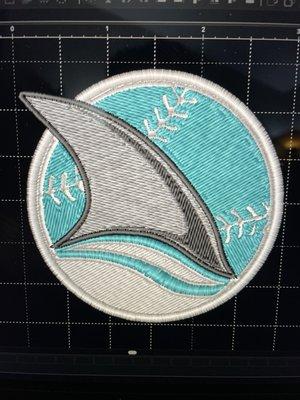 Sharks Little league embroidered logo design