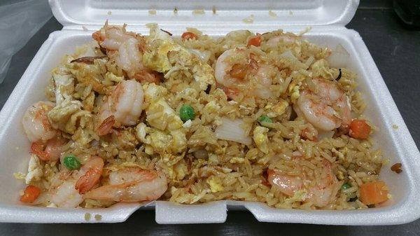 Shrimps Fried Rice  (Special requested with extra eggs added)