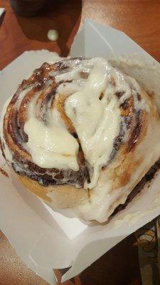 My wife split this cinnabon for the four of us. Hmm hmm hmm... delicious!