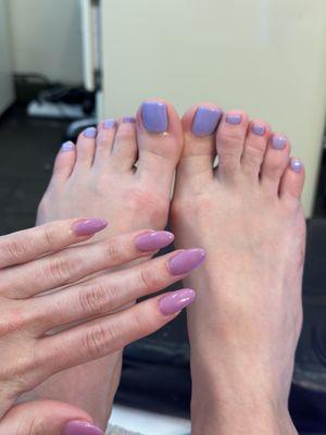 Manicure and pedicure done by Wendy