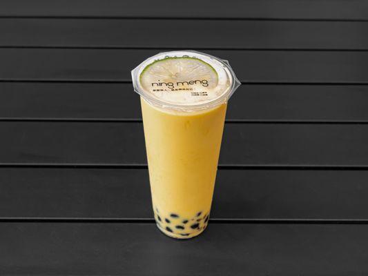 Mango milk bubble tea