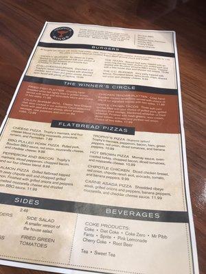 Menu side 1