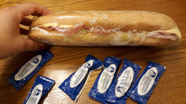 Italian hoagie with onions