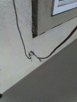 I'm upset about this power cord illegally using my electricity, 1wk Village Point Apartmts , management in Lancaster/ Woodlnd Hills sucks.