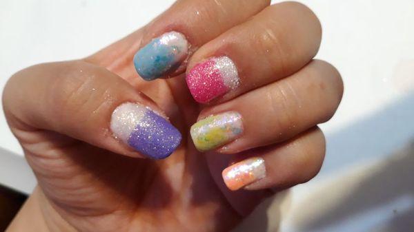 Sugar color gel nails