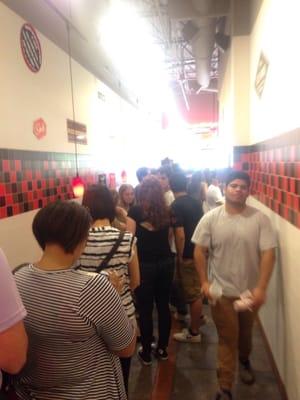 Lonnnnnng line. Went by really quick. $1 subs