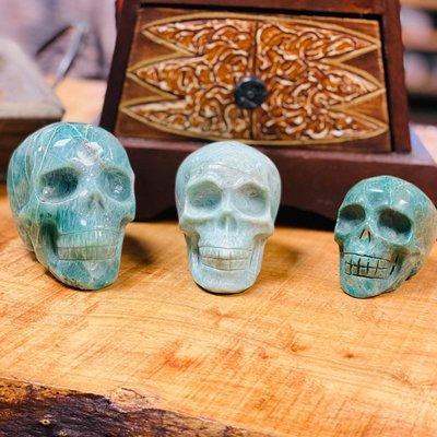 Amazonite skulls