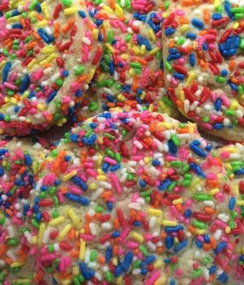 Our rainbow sprinkle cookies. Yummy!