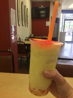 Mango Bubble Tea with Rainbow jellies