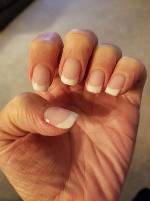 French manicure using dip method