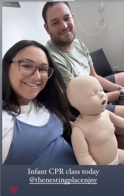 We love when our parents to be tag us in their photos. Infant/Child CPR. 
 Would you know what to do if your child was choking?!