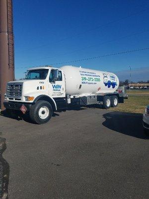 New Tanker for delivering propane to our customers with dispensers.