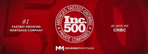 INC 500 fastest growing private company and mortgage bank.  Started in 2008 and hasn't slowed since!