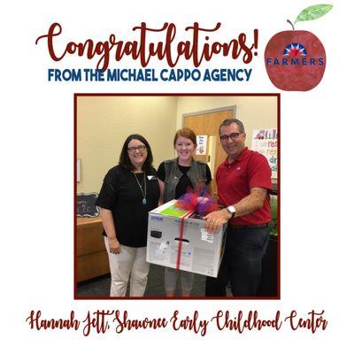 September 2017 Classroom Grant Winner, Hannah Jett at Shawnee Early Childhood Center