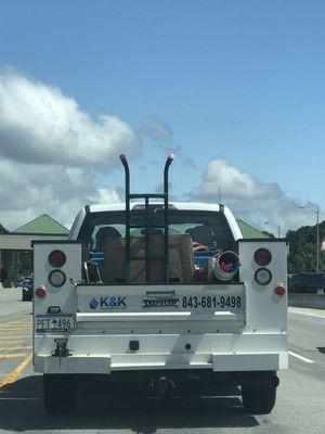 Photo of the truck that tried to run me off the road into the concrete median AND followed me for miles.