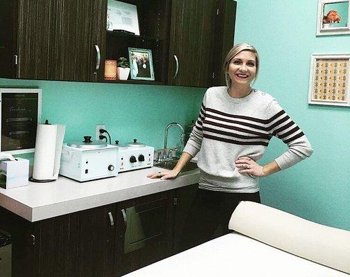 The owner Sarah in her treatment room