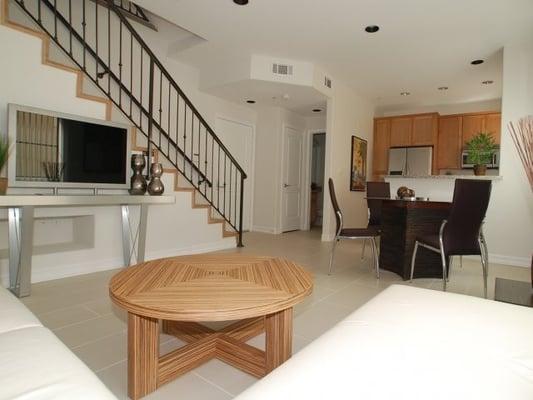 Living room in a 3+2.5 townhome at Luxe 11649