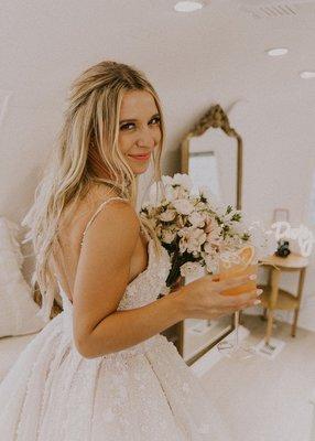 Bride in airstream