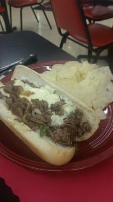 My friends philly cheese steak, looks amazing and she said tasted great