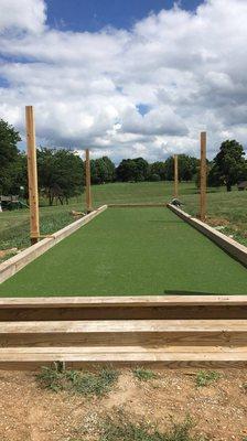 Bocce Ball is becoming a popular backyard game. Bocce turf is a great low maintenance option!