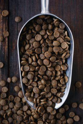 Our Fresh, Slow-Cooked, All Natural Salmon and Brown Rice Kibble.