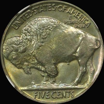 Reverse of 1936 Satin Proof Buffalo Nickel NGC PR66