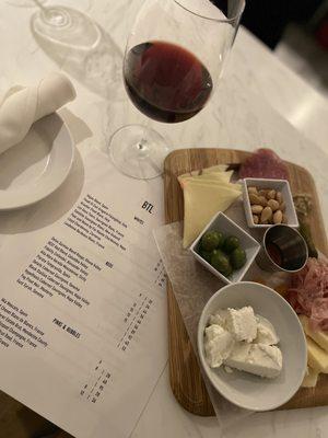 Delicious cheese board with added salami and prosciutto. Plus the Details cab which is out of this world!