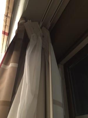 Broken window curtains. Would not close all the way. People from pool could see in room.