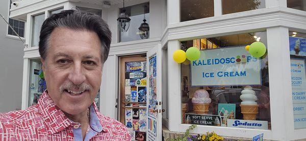 ROSARIO S. CASSATA AT KALEIDOSCOOPS ICE CREAM SHOP IN WESTHAMPTON BEACH LONG ISLAND, NY.