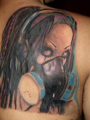 Gas Mask Portrait Tattoo