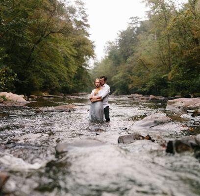 Engagement shoot at Sope Creek Park.