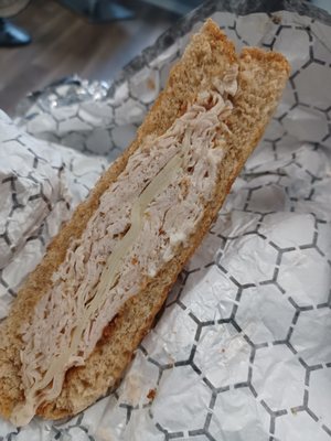 Shaved Turkey on Whole Wheat with Provolone and Mayo