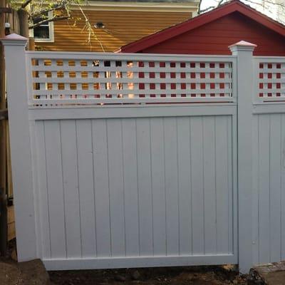 White Cedar boards, tongue and groove with square lattice topper in Historic Salem MA.