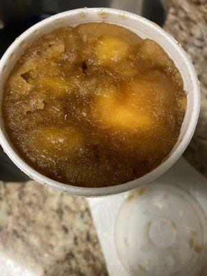 Dr. Pepper with mango and coconut with orange cream Italian ice