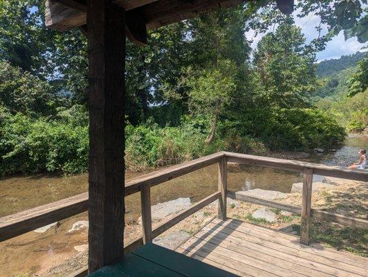 View from the covered sitting area.