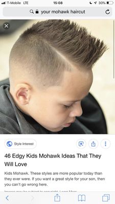 Photo shown to hair stylist that I wanted for my 6 year old