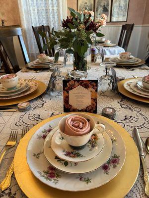 Table setting with our custom menu