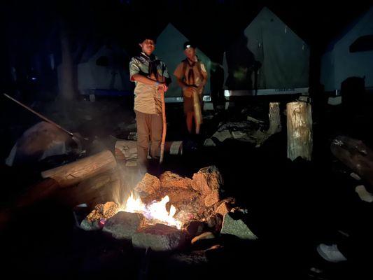 Campfires at every camp site.