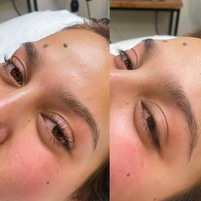 before & after Lash Lift + Tint