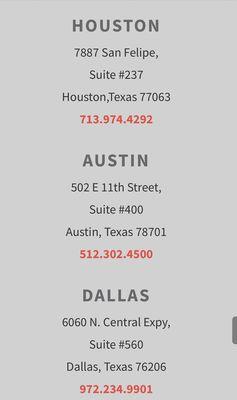 Addresses  and numbers of properties ...I'd suggest not calling Houston. So Rude!