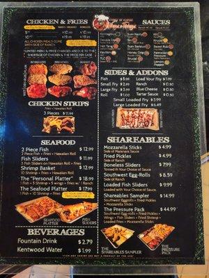 Updated menu as of 5-8-23