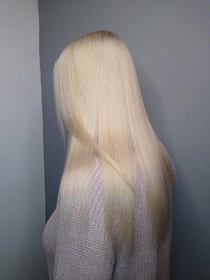 Bleach blonde done by our stylist Angel.