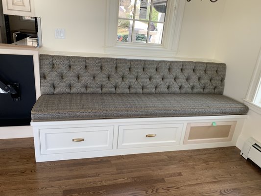 Custom built tufted dinning room bench