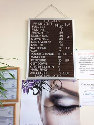 Menu of services